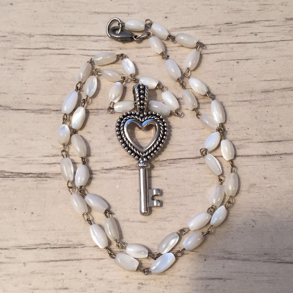 Heart key necklace